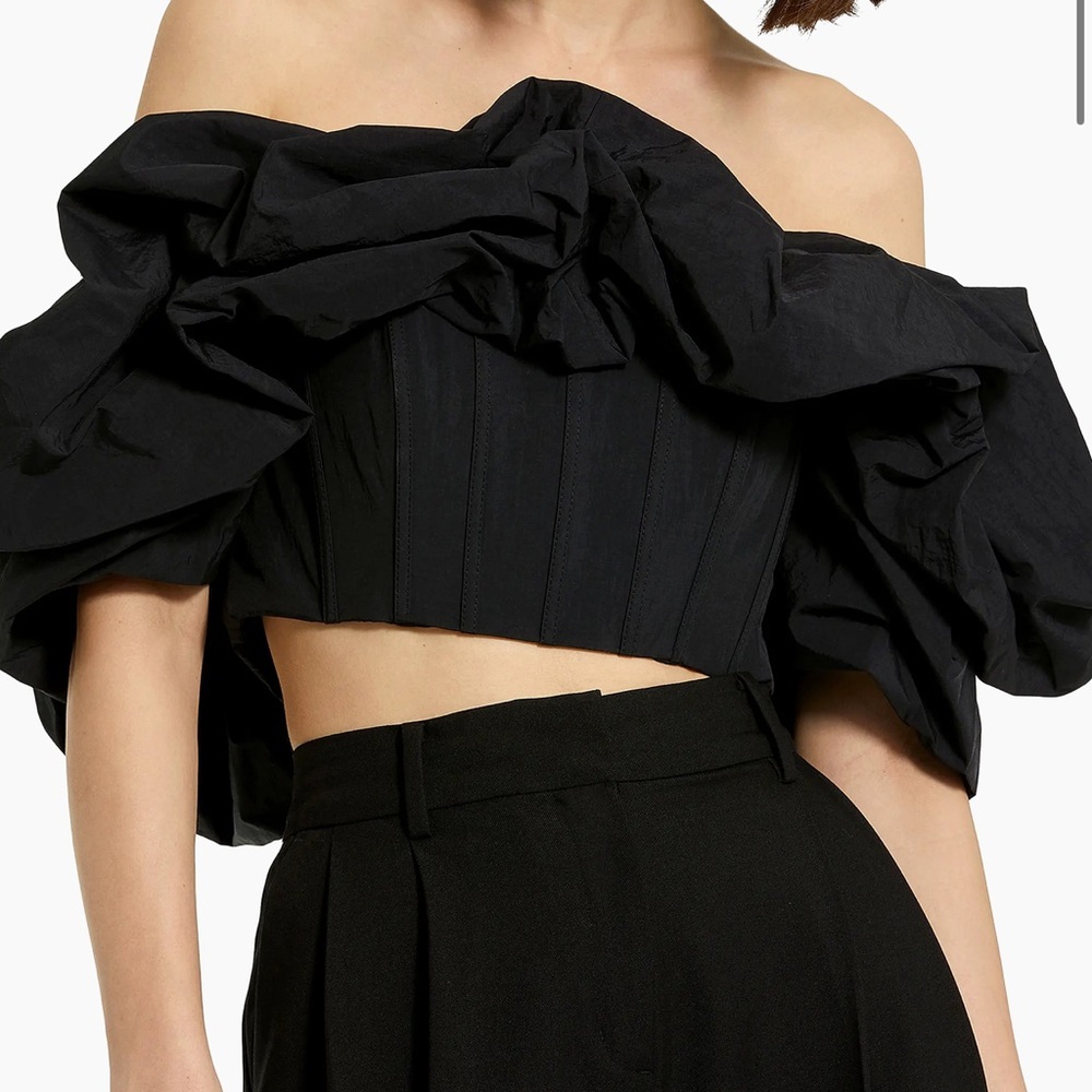 Mac Duggal Faille Off-The-Shoulder Bustier Top NEW WITH TAGS